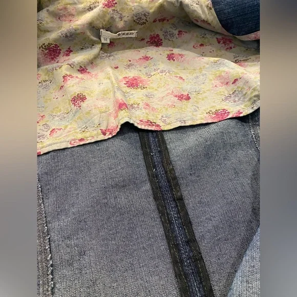 VSSP denim blazer jacket with floral details - Picture 5 of 9